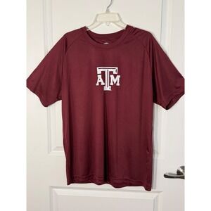 Texas A&M Aggies Maroon T Shirt Mens XL Polyester collegiate athletic wear